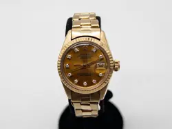 $30,000 ROLEX CHAMPAGNE DATEJUST FACTORY DIAMOND 18K YELLOW GOLD LADIES WATCH