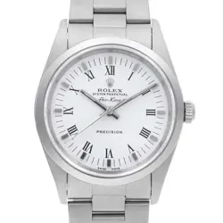 ROLEX AIR KING 14000 WHITE CENTER ROME P NUMBER SECOND HAND MENS