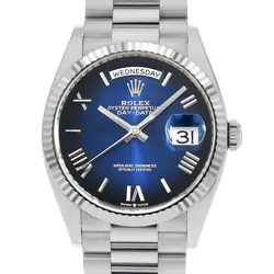 ROLEX DAY-DATE 36 128239 BLUE OMBRE RANDOM NUMBER SECOND HAND MENS