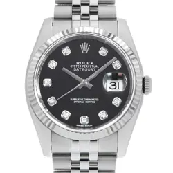 ROLEX DATEJUST 10P DIAMOND 116234G BLACK RANDOM NUMBER SECOND HAND MENS