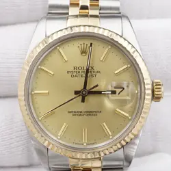 ROLEX DATEJUST 16013 SS 18K 1987 MENS 36MM JUBILEE TWO TONE QUICKSET W1134