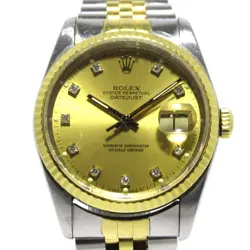 AUTH ROLEX DATEJUST 16233G L256521 GOLD MEN'S WRIST WATCH