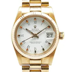 ROLEX DATEJUST GOLD WATCHES 6827 MECHANICAL AUTOMATIC WHITE DIAL WOMEN 【US...