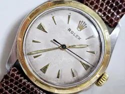 ROLEX 6083 SEMI BABBLE BACK ENGINE TURNED BEZEL COMBINATION MODEL MEN VINTAGE