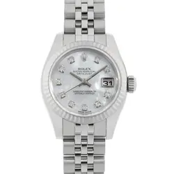 ROLEX DATEJUST 10P DIAMOND 179174NG WHITE SHELL RANDOM NUMBER SECOND HAND WOMEN