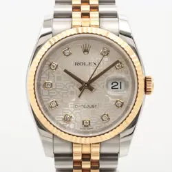 ROLEX DATEJUST 116233G SS×YG AT SILVER-HLICON-FACE 2 EXTRA LINKS