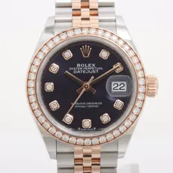 ROLEX DATEJUST 279381RBR SS×PG AT AUBERGINE DIAL 2 EXTRA LINKS