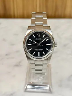 ROLEX OYSTER PERPETUAL 124200 BLACK DIAL FULL SET BOX & PAPERS - ROLEX WARRANTY