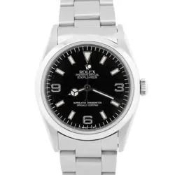 PAPERS ROLEX EXPLORER I FROZEN BLACK 36MM OYSTER STAINLESS STEEL WATCH 14270 BOX