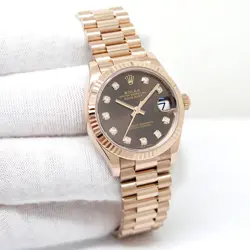 ROLEX 278275 DATEJUST 18K ROSE GOLD WITH CHOCOLATE DIAMOND DIAL ON PRESIDENT