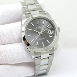 ROLEX 126300 DATEJUST 41 WITH SLATE STICK DIAL ON OYSTER