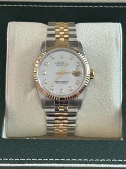 36mm Rolex Datejust Mother Of Pearl Dial, 18k Gold & Diamond Markers