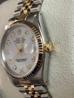36mm Rolex Datejust Mother Of Pearl Dial, 18k Gold & Diamond Markers