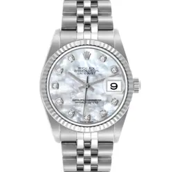 ROLEX DATEJUST 31 STEEL WHITE GOLD MOP DIAMOND LADIES WATCH 78274 BOX PAPERS