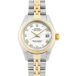 ROLEX DATEJUST 79173 WHITE ROME Y NUMBER SECOND HAND WOMEN