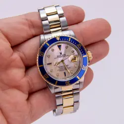 ROLEX 16613 SUBMARINER 40MM MOTHER OF PEARL DIAMOND TWO TONE WATCH