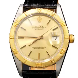 MENS ROLEX TWO-TONE DATEJUST TURN-O-GRAPH WATCH GOLD CHAMPAGNE DIAL 1625