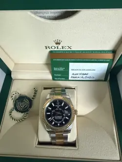 ROLEX SKYDWELLER SKY-DWELLER 326933 SS/18K YELLOW GOLD BLACK