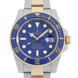 ROLEX SUBMARINER DATE 116613LB BLUE V NUMBER SECOND HAND MENS