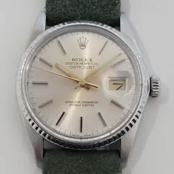 MENS ROLEX OYSTER PERPETUAL DATEJUST 16014 18K GOLD SS 1970S AUTOMATIC RA332B