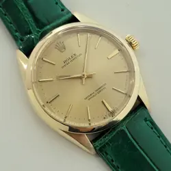MENS ROLEX OYSTER PERPETUAL REF 1002 34MM 14K SOLID GOLD 1960S AUTOMATIC RA422