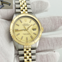 ROLEX DATEJUST TURN O GRAPH THUNDERBIRD 16253 14K YELLOW GOLD STAINLESS JUBILEE