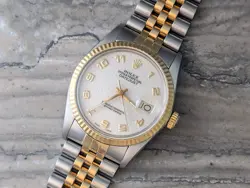 ROLEX DATEJUST 36MM RARE ARABIC MOTIF DIAL TWO TONE REF: 16013 JUBILEE BRACELET