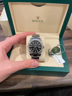 ROLEX 126334 DATEJUST 41MM BLACK DIAL, OYSTERSTEEL AND WHITE GOL