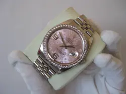 ROLEX OYSTER PERPETUAL DATEJUST 36  FACTORY DIAMOND BEZEL WATCH 116244