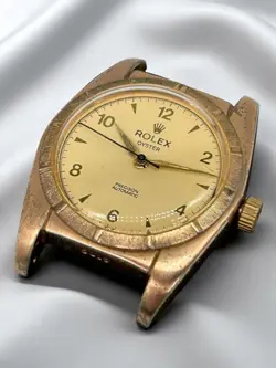 ROLEX 5015 OYSTER PRECISION BABBLE BACK AUTOMATIC STAINLESS X PK GOLD FOR PARTS