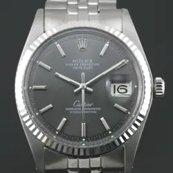 VINTAGE ROLEX 1601 DATEJUST AUTOMATIC  GRAY CUSTOM DIAL MEN`S DATE  WATCH