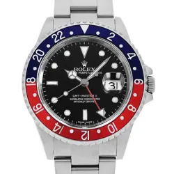 ROLEX GMT MASTER II RED AND BLUE BEZEL 16710 BLACK STICK DIAL Z NUMBER SECON...
