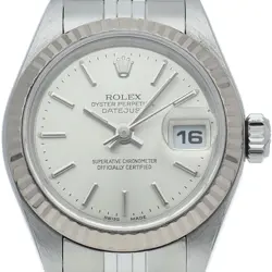 ROLEX DATEJUST LADIES WATCH 79174(Y) K18WG/STAINLESS STEEL WOMENWATCH SILVER...