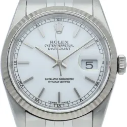 ROLEX DATEJUST MEN'S WATCH 16234(W) K18WG/STAINLESS STEEL MENSWATCH WHITE USED