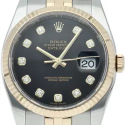ROLEX DATEJUST 36 MEN'S WATCH 10P DIAMOND 116233G(G) K18YG/STAINLESS STEEL M...