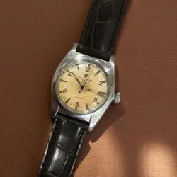 ROLEX 5050 OYSTER PERPETUAL CHRONOMETER BABBLE BACK VINTAGE WRISTWATCH WITH CASE