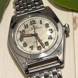 ROLEX 2940 OYSTER PERPETUAL CHRONOMETER BABBLE BACK HAND WINDING 1940S WITH CASE