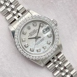 ROLEX DATEJUST 26MM 79160 PEARL MOP DIAMOND DIAL & DIAMOND BEZEL BOX JUBILEE