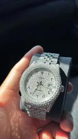 ROLEX DATEJUST 36 CUSTOM ARABIC DIAL AND DIAMOND BEZEL