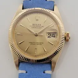 MENS ROLEX OYSTER REF 6605 DATEJUST 14K SOLID GOLD 36MM AUTOMATIC 1950S RA480