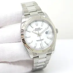 ROLEX 126334 DATEJUST 41 WITH WHITE STICK DIAL ON OYSTER