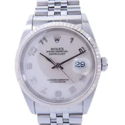 ROLEX DATEJUST AUTOMATIC WATCH 16234 STAINLESS STEEL WHITE