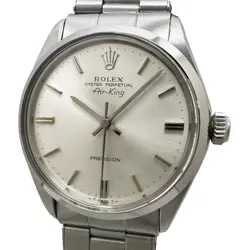 ROLEX AIR-KING 5500 OYSTER PERPETUAL CAL 1520 AUTOMATIC SILVER DIAL WATCH USED