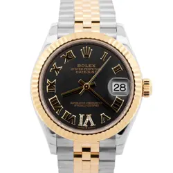 MINT ROLEX DATEJUST 31 TWO-TONE 18K GOLD STEEL DARK GRAY DIAMOND JUBILEE 278273