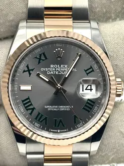 ROLEX DATEJUST 36MM WIMBLEDON DIAL TWO TONE OYSTER BRACELET 126231 B&P 2025