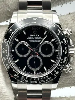 ROLEX COSMOGRAPH DAYTONA BLACK DIAL STAINLESS STEEL 126500LN BOX & PAPERS 2024
