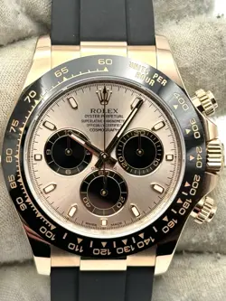 ROLEX COSMOGRAPH DAYTONA SUNDUST DIAL ROSE GOLD OYSTERFLEX 116515LN B&P 2022