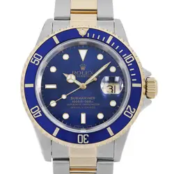 ROLEX SUBMARINER DATE 16613 BLUE ALL TRITIUM S NUMBER SECOND HAND MENS