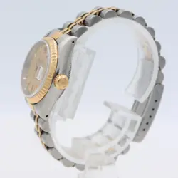 Vintage 1987 Rolex 69173 Linen Datejust Two Tone Ladies Automatic Wristwatch