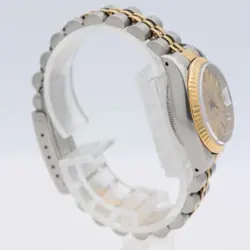 Vintage 1987 Rolex 69173 Linen Datejust Two Tone Ladies Automatic Wristwatch